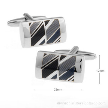 High Quality Men Enamel Cufflinks Custom Copper/Silver/Stainless Steel Cufflinks